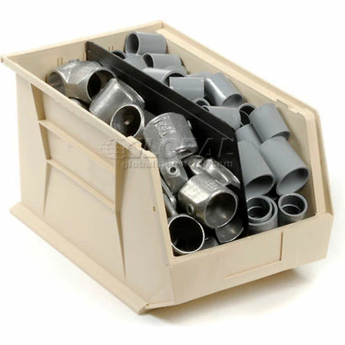 Plastic Stack & Hang Bin, 11"W x 18"D x 10"H, Ivory - Pkg Qty 4 6 Plastic Stack & Hang Bin, 11"W x 18"D x 10"H, Ivory - Pkg Qty 4 - Image 6