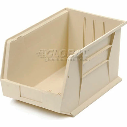 Plastic Stack & Hang Bin, 11"W x 18"D x 10"H, Ivory - Pkg Qty 4 2 Plastic Stack & Hang Bin, 11"W x 18"D x 10"H, Ivory - Pkg Qty 4 - Image 2