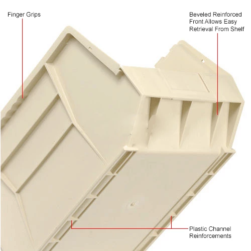 Plastic Stack & Hang Bin, 11"W x 18"D x 10"H, Ivory - Pkg Qty 4 13 Plastic Stack & Hang Bin, 11"W x 18"D x 10"H, Ivory - Pkg Qty 4 - Image 13