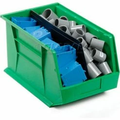 Plastic Stack & Hang Bin, 11"W x 16"D x 8"H, Green - Pkg Qty 4 -Containers & Organizers Sales Store 550119GN 04