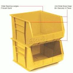 Global Industrial™ Plastic Stack & Hang Bin, 16-1/2"W x 18"D x 11"H, Yellow - Pkg Qty 3 -Containers & Organizers Sales Store 550121YL 3wco