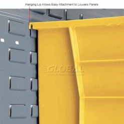 Global Industrial™ Plastic Stack & Hang Bin, 16-1/2"W x 18"D x 11"H, Yellow - Pkg Qty 3 -Containers & Organizers Sales Store 550121YL 4wco