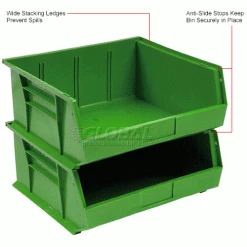 Plastic Stack & Hang Bin, 16-1/2"W x 10-7/8"D x 5"H, Green - Pkg Qty 6 51 Plastic Stack & Hang Bin, 16-1/2"W x 10-7/8"D x 5"H, Green - Pkg Qty 6 -Containers & Organizers Sales Store 550125GN 3wco