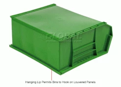 Plastic Stack & Hang Bin, 16-1/2"W x 10-7/8"D x 5"H, Green - Pkg Qty 6 52 Plastic Stack & Hang Bin, 16-1/2"W x 10-7/8"D x 5"H, Green - Pkg Qty 6 -Containers & Organizers Sales Store 550125GN 4wco