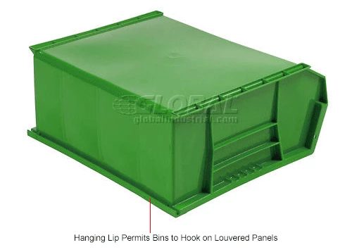 Plastic Stack & Hang Bin, 16-1/2"W x 10-7/8"D x 5"H, Green - Pkg Qty 6 26 Plastic Stack & Hang Bin, 16-1/2"W x 10-7/8"D x 5"H, Green - Pkg Qty 6 - Image 26