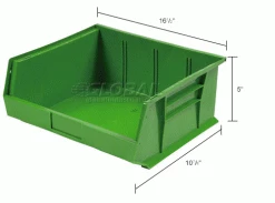 Plastic Stack & Hang Bin, 16-1/2"W x 10-7/8"D x 5"H, Green - Pkg Qty 6 53 Plastic Stack & Hang Bin, 16-1/2"W x 10-7/8"D x 5"H, Green - Pkg Qty 6 -Containers & Organizers Sales Store 550125GN dim