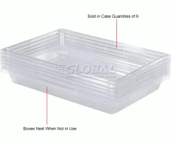 Rubbermaid 3306-00 Clear Plastic Box 5 Gallon 18 x 26 x 3-1/2 - Pkg Qty 6 -Containers & Organizers Sales Store 585454 2wco