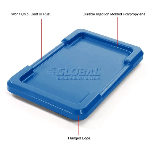 Global Industrial Blue Lid For Cross Stack And Nest Tote 25-1/8 x 16 x 8-1/2 - Pkg Qty 6 3 Global Industrial Blue Lid For Cross Stack And Nest Tote 25-1/8 x 16 x 8-1/2 - Pkg Qty 6 - Image 3
