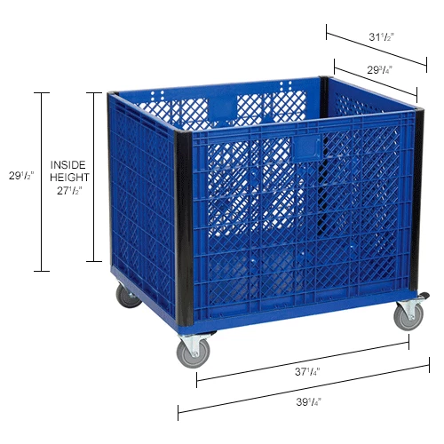 Global Industrial Easy Assembly Vented Wall Container - Casters 39-1/4 x 31-1/2 x 34 Overall 20 Global Industrial Easy Assembly Vented Wall Container - Casters 39-1/4 x 31-1/2 x 34 Overall - Image 20