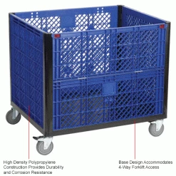 Global Industrial™ Easy Assembly Vented Wall Container - Drop Gate/Casters 39-1/4x31-1/2x34 OH -Containers & Organizers Sales Store 603087DCIN 1wco