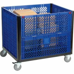 Global Industrial™ Easy Assembly Vented Wall Container - Drop Gate/Casters 39-1/4x31-1/2x34 OH -Containers & Organizers Sales Store 603087DC 05