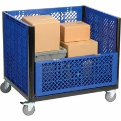 Global Industrial™ Easy Assembly Vented Wall Container - Drop Gate/Casters 39-1/4x31-1/2x34 OH -Containers & Organizers Sales Store 603087DC 06