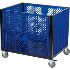 Global Industrial™ Easy Assembly Vented Wall Container - Drop Gate/Casters 39-1/4x31-1/2x34 OH -Containers & Organizers Sales Store 603087DC 08