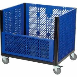 Global Industrial™ Easy Assembly Vented Wall Container - Drop Gate/Casters 39-1/4x31-1/2x34 OH -Containers & Organizers Sales Store 603087DC 09