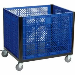 Global Industrial™ Easy Assembly Vented Wall Container - Drop Gate/Casters 39-1/4x31-1/2x34 OH -Containers & Organizers Sales Store 603087DC 10