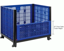 Global Industrial™ Easy Assembly Vented Wall Container - Drop Gate 39-1/4x31-1/2x33-1/2 Overall -Containers & Organizers Sales Store 603087DIN dim1