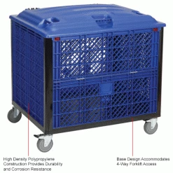 Global Industrial™ Easy Assembly Vented Wall Container-Drop Gate/Lid/Caster 39-1/4x31-1/2x34 OH -Containers & Organizers Sales Store 603087DPIN 1wco