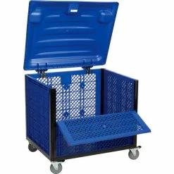 Global Industrial™ Easy Assembly Vented Wall Container-Drop Gate/Lid/Caster 39-1/4x31-1/2x34 OH -Containers & Organizers Sales Store 603087DP 02