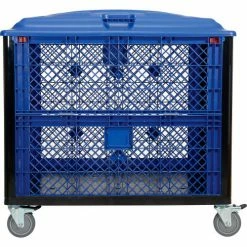 Global Industrial™ Easy Assembly Vented Wall Container-Drop Gate/Lid/Caster 39-1/4x31-1/2x34 OH -Containers & Organizers Sales Store 603087DP 03