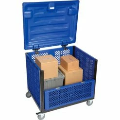 Global Industrial™ Easy Assembly Vented Wall Container-Drop Gate/Lid/Caster 39-1/4x31-1/2x34 OH -Containers & Organizers Sales Store 603087DP 06