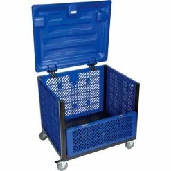 Global Industrial™ Easy Assembly Vented Wall Container-Drop Gate/Lid/Caster 39-1/4x31-1/2x34 OH -Containers & Organizers Sales Store 603087DP 07