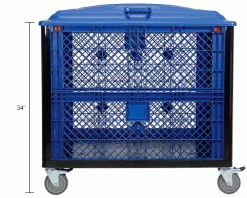 Global Industrial™ Easy Assembly Vented Wall Container-Drop Gate/Lid/Caster 39-1/4x31-1/2x34 OH -Containers & Organizers Sales Store 603087DP dim1