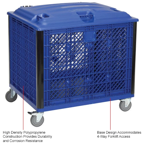 Global Industrial Easy Assembly Vented Wall Container - Lid/Casters 39-1/4x31-1/2x34 Overall 19 Global Industrial Easy Assembly Vented Wall Container - Lid/Casters 39-1/4x31-1/2x34 Overall - Image 19