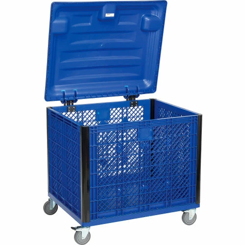 Global Industrial Easy Assembly Vented Wall Container - Lid/Casters 39-1/4x31-1/2x34 Overall 2 Global Industrial Easy Assembly Vented Wall Container - Lid/Casters 39-1/4x31-1/2x34 Overall - Image 2