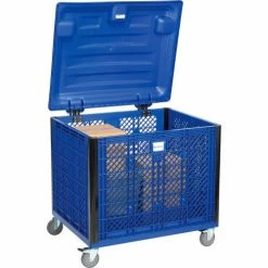 Global Industrial Easy Assembly Vented Wall Container - Lid/Casters 39-1/4x31-1/2x34 Overall 34 Global Industrial Easy Assembly Vented Wall Container - Lid/Casters 39-1/4x31-1/2x34 Overall -Containers & Organizers Sales Store 603087P 05