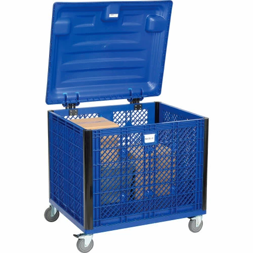 Global Industrial Easy Assembly Vented Wall Container - Lid/Casters 39-1/4x31-1/2x34 Overall 6 Global Industrial Easy Assembly Vented Wall Container - Lid/Casters 39-1/4x31-1/2x34 Overall - Image 6