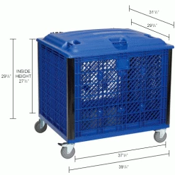 Global Industrial Easy Assembly Vented Wall Container - Lid/Casters 39-1/4x31-1/2x34 Overall 55 Global Industrial Easy Assembly Vented Wall Container - Lid/Casters 39-1/4x31-1/2x34 Overall -Containers & Organizers Sales Store 603087P dim