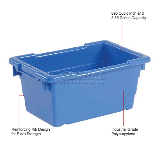 Quantum Storage Systems Quantum Cross Stack Nest Tub TUB1711-8 - 17-1/4 x 11 x 8 Blue - Pkg Qty 6 12 Quantum Storage Systems Quantum Cross Stack Nest Tub TUB1711-8 - 17-1/4 x 11 x 8 Blue - Pkg Qty 6 - Image 12
