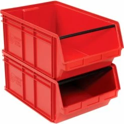 Quantum Storage Systems Quantum Plastic Magnum Stacking Bin, 18-3/8"W x 29"D x 11-7/8"H, Red -Containers & Organizers Sales Store 613120RD 02