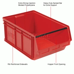 Quantum Storage Systems Quantum Plastic Magnum Stacking Bin, 18-3/8"W x 29"D x 11-7/8"H, Red -Containers & Organizers Sales Store 613120RD 1wco