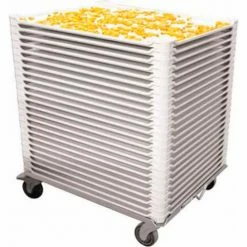 MFG Tray Molded Fiberglass Stacking Drying Tray with Drop Ends and Sides 30 1/8" x 24" x 1 3/8" White -Containers & Organizers Sales Store 642008 stacked