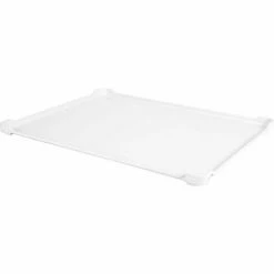 MFG Tray Molded Fiberglass Stacking Drying Tray with Drop Ends and Sides 30 1/8" x 24" x 1 3/8" White