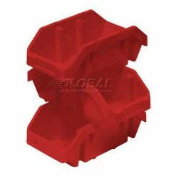 Quantum Storage Systems Quantum Plastic Quickpick Double Hopper Bin, 9-1/4"W x 14"D x 6-1/2"H, Red - Pkg Qty 20 -Containers & Organizers Sales Store 652370RD 02