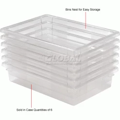 Rubbermaid 3308-00 Clear Plastic Box 8.5 Gallon 18 x 26 x 6 - Pkg Qty 6 -Containers & Organizers Sales Store 652453CL 3wco