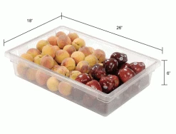Rubbermaid 3308-00 Clear Plastic Box 8.5 Gallon 18 x 26 x 6 - Pkg Qty 6 -Containers & Organizers Sales Store 652453CL dim