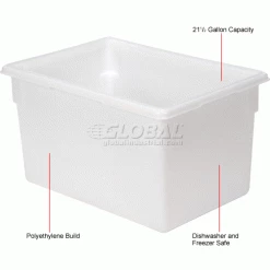 Rubbermaid 3501-00 White Plastic Box 21.5 Gallon 18 x 26 x 15 - Pkg Qty 6 -Containers & Organizers Sales Store 652456WH 1wco