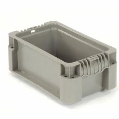 Global Industrial™ Stackable Straight Wall Container, Solid, 12"Lx7-3/8"Wx5"H, Gray