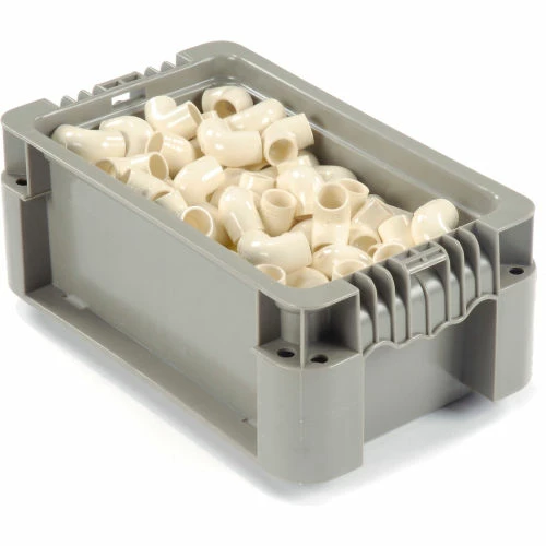 Global Industrial Stackable Straight Wall Container, Solid, 12"Lx7-3/8"Wx5"H, Gray 9 Global Industrial Stackable Straight Wall Container, Solid, 12"Lx7-3/8"Wx5"H, Gray - Image 9