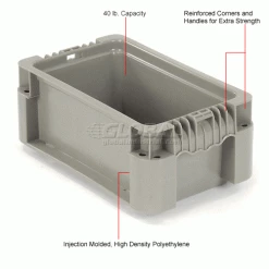 Global Industrial Stackable Straight Wall Container, Solid, 12"Lx7-3/8"Wx5"H, Gray 22 Global Industrial Stackable Straight Wall Container, Solid, 12"Lx7-3/8"Wx5"H, Gray -Containers & Organizers Sales Store 652740 1wco