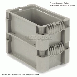 Global Industrial Stackable Straight Wall Container, Solid, 12"Lx7-3/8"Wx5"H, Gray 24 Global Industrial Stackable Straight Wall Container, Solid, 12"Lx7-3/8"Wx5"H, Gray -Containers & Organizers Sales Store 652740 3wco