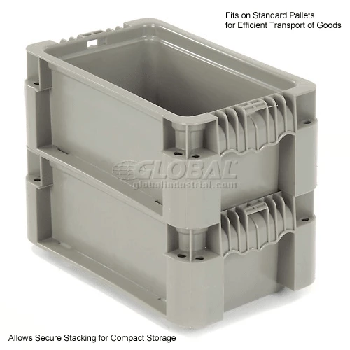 Global Industrial Stackable Straight Wall Container, Solid, 12"Lx7-3/8"Wx5"H, Gray 12 Global Industrial Stackable Straight Wall Container, Solid, 12"Lx7-3/8"Wx5"H, Gray - Image 12