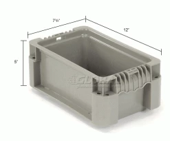 Global Industrial Stackable Straight Wall Container, Solid, 12"Lx7-3/8"Wx5"H, Gray 25 Global Industrial Stackable Straight Wall Container, Solid, 12"Lx7-3/8"Wx5"H, Gray -Containers & Organizers Sales Store 652740 dim