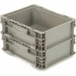 Global Industrial™ Stackable Straight Wall Container, Solid, 12"Lx15"Wx5"H, Gray -Containers & Organizers Sales Store 652741