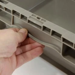 Global Industrial™ Stackable Straight Wall Container, Solid, 12"Lx15"Wx5"H, Gray -Containers & Organizers Sales Store 652741 04