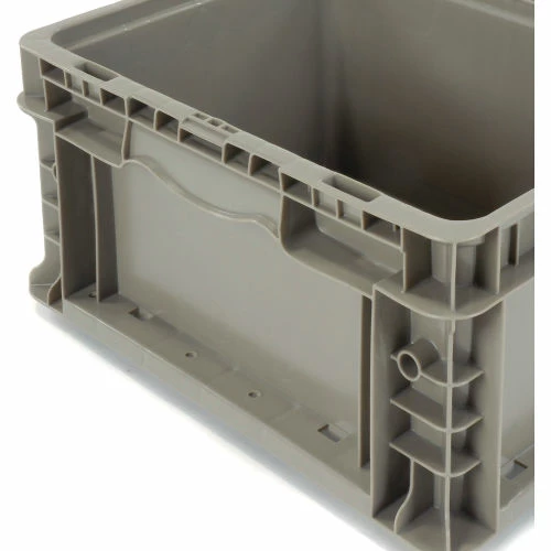 Global Industrial Stackable Straight Wall Container, Solid, 12"Lx15"Wx7-1/2"H, Gray 8 Global Industrial Stackable Straight Wall Container, Solid, 12"Lx15"Wx7-1/2"H, Gray - Image 8