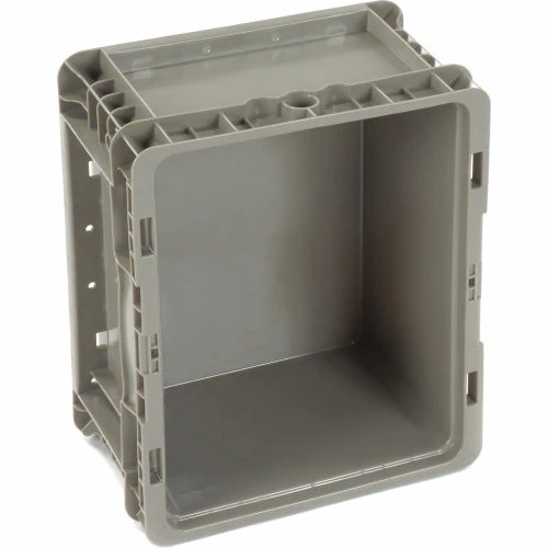 Global Industrial Stackable Straight Wall Container, Solid, 12"Lx15"Wx7-1/2"H, Gray 5 Global Industrial Stackable Straight Wall Container, Solid, 12"Lx15"Wx7-1/2"H, Gray - Image 5